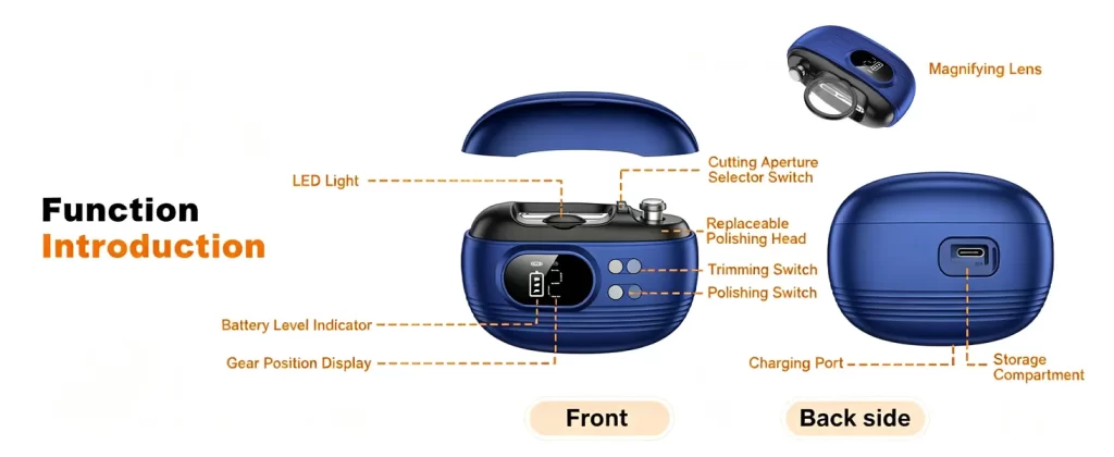 Type-C rechargeable nail clipper