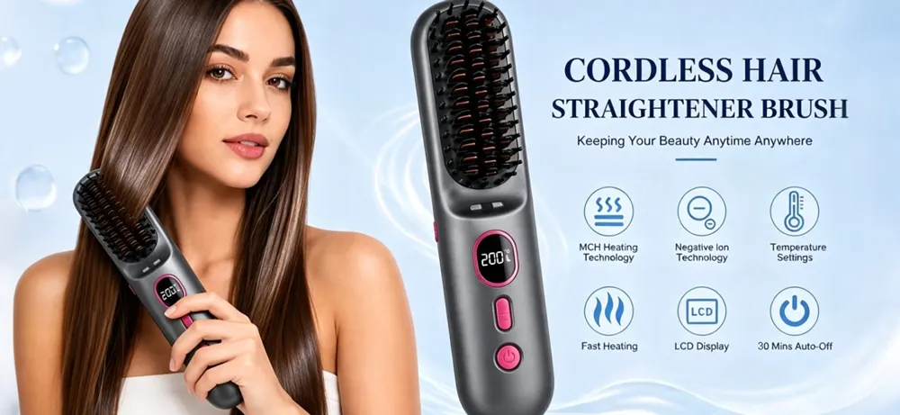 Cordless Hair Straightener Brush